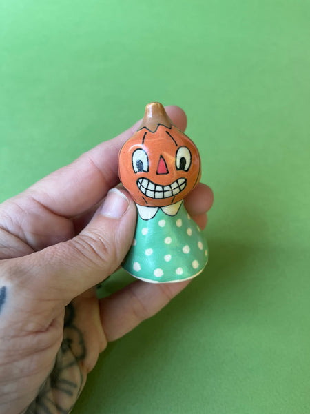 Ceramic Hand Built Pumpkin Bells