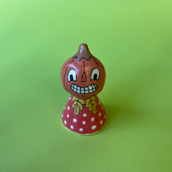 Ceramic Hand Built Pumpkin Bell