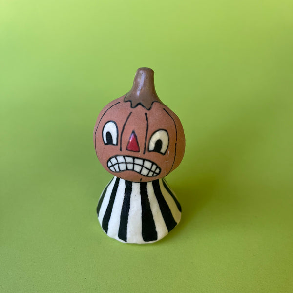 Ceramic Hand Built Pumpkin Bell