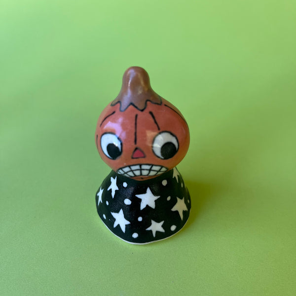 Ceramic Hand Built Pumpkin Bell