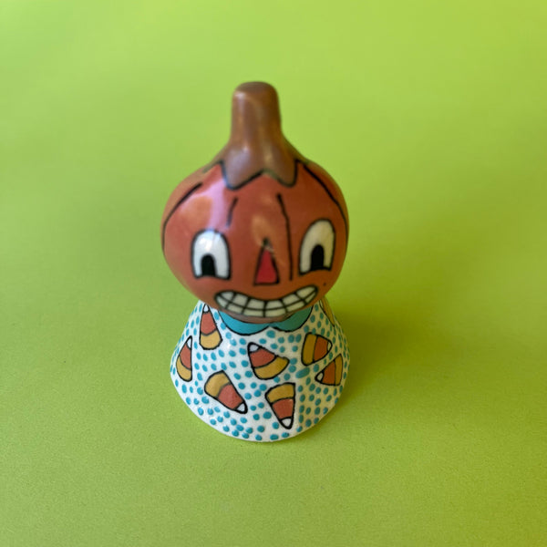 Ceramic Hand Built Pumpkin Bell