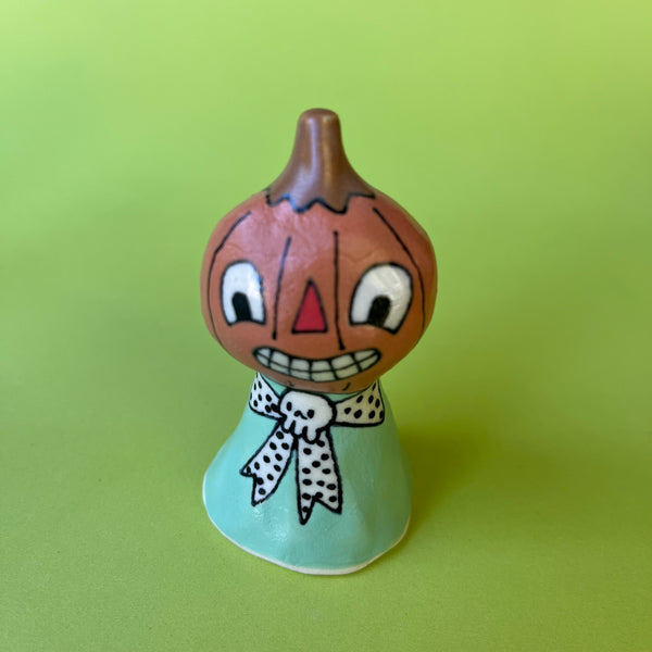 Ceramic Hand Built Pumpkin Bell