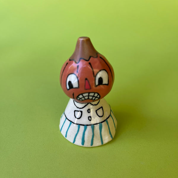 Ceramic Hand Built Pumpkin Bell