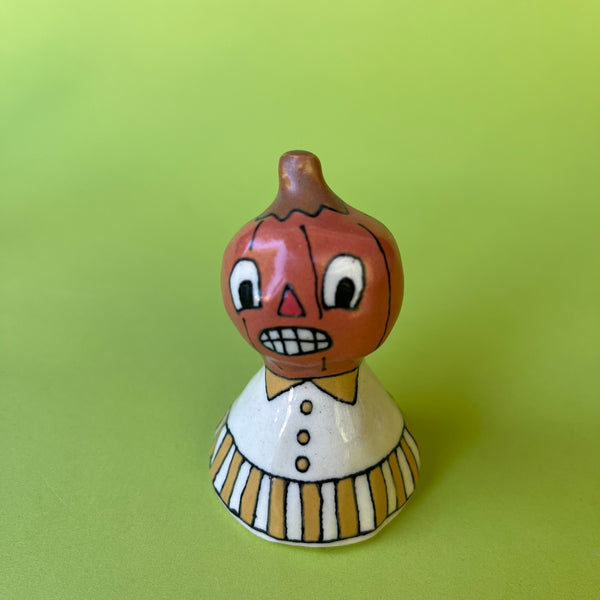 Ceramic Hand Built Pumpkin Bell