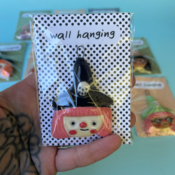 Ceramic Hand Built Halloween Witch Wall Hanging / Ornament