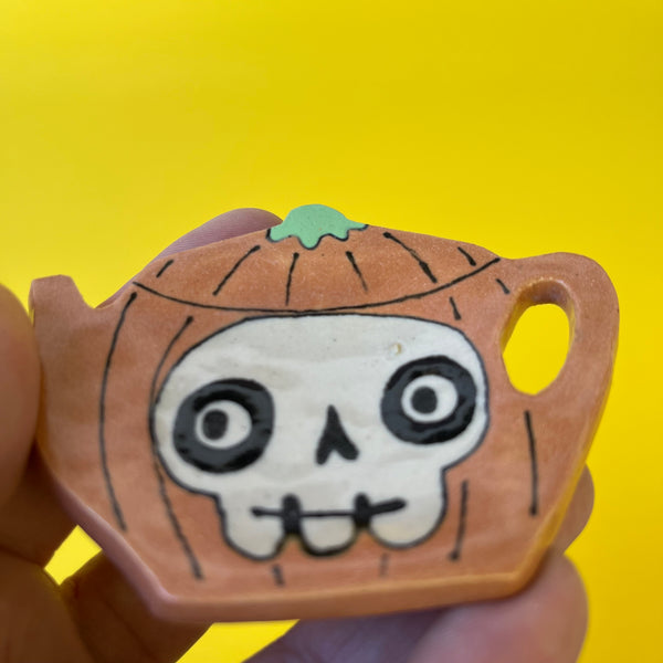 Ceramic Hand Built Halloween Tea Bag Holder