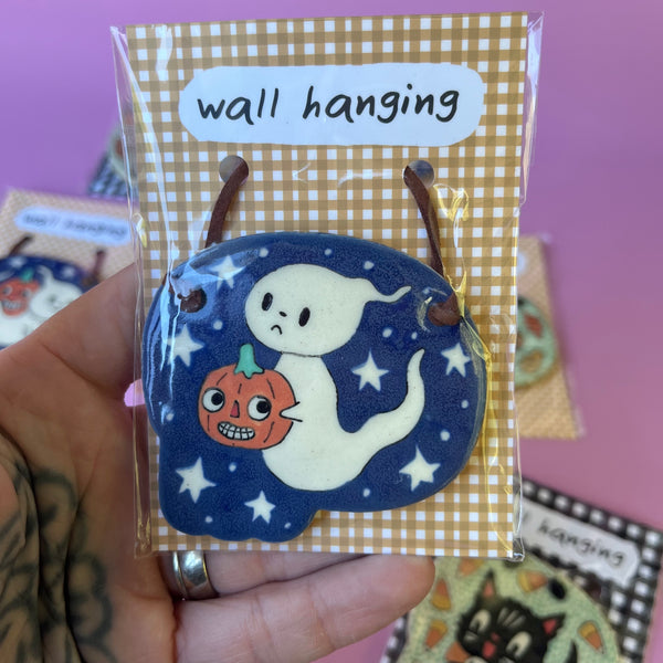 Ceramic Hand Built Halloween Wall Hanging / Ornament