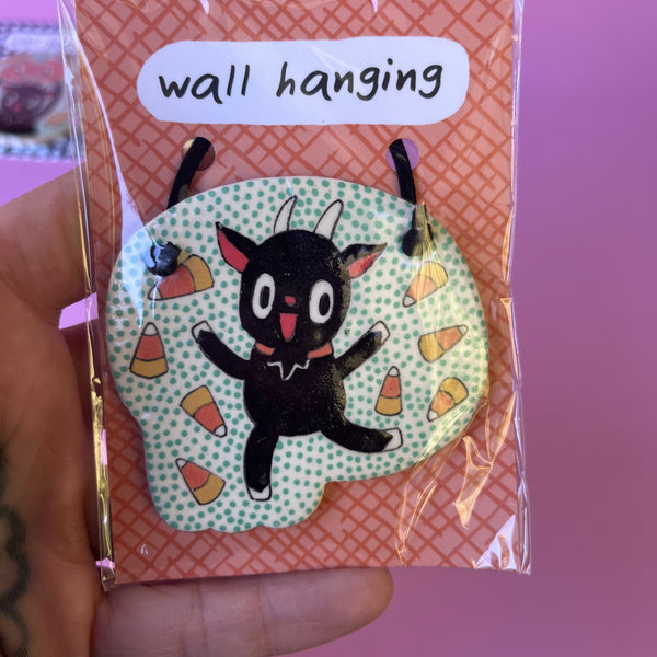 Ceramic Hand Built Halloween Wall Hanging / Ornament
