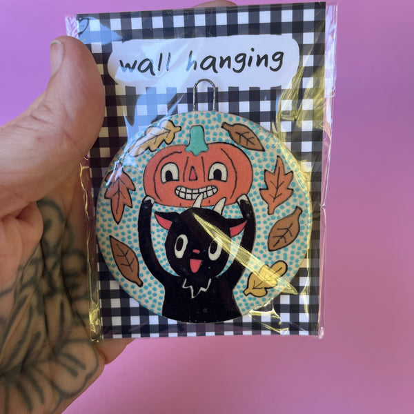 Ceramic Hand Built Halloween Wall Hanging / Ornament