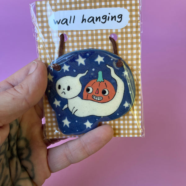 Ceramic Hand Built Halloween Wall Hanging / Ornament