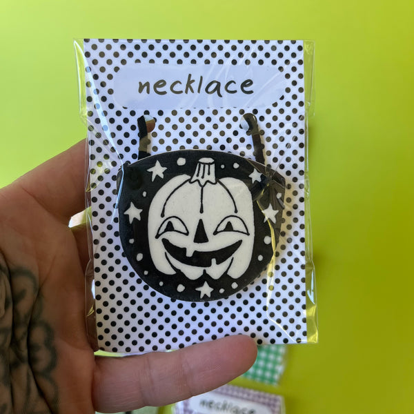 Ceramic Hand Built Halloween Necklace