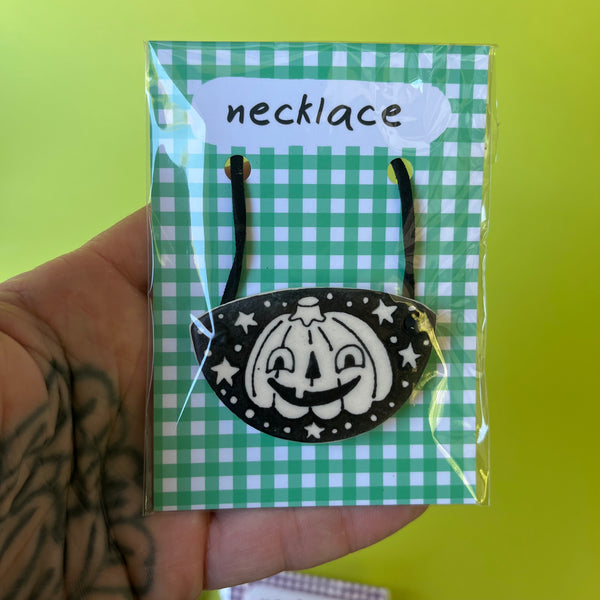 Ceramic Hand Built Halloween Necklace