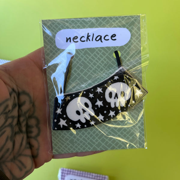 Ceramic Hand Built Halloween Necklace