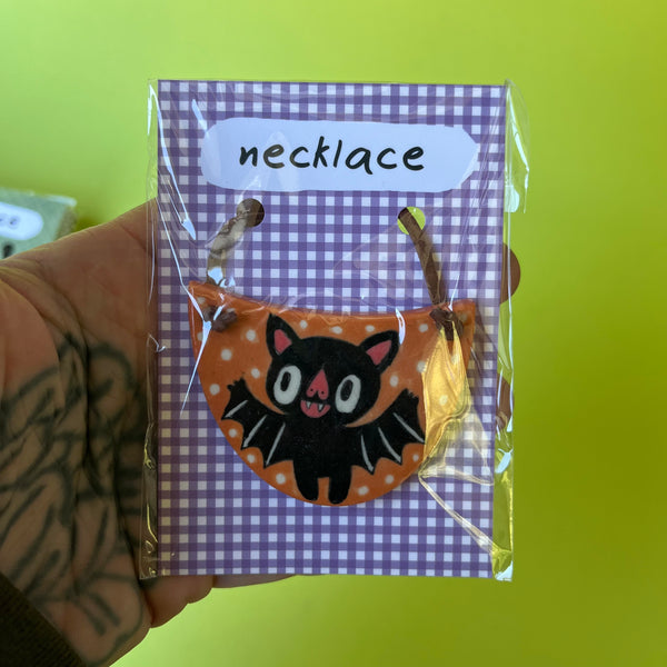 Ceramic Hand Built Halloween Necklace