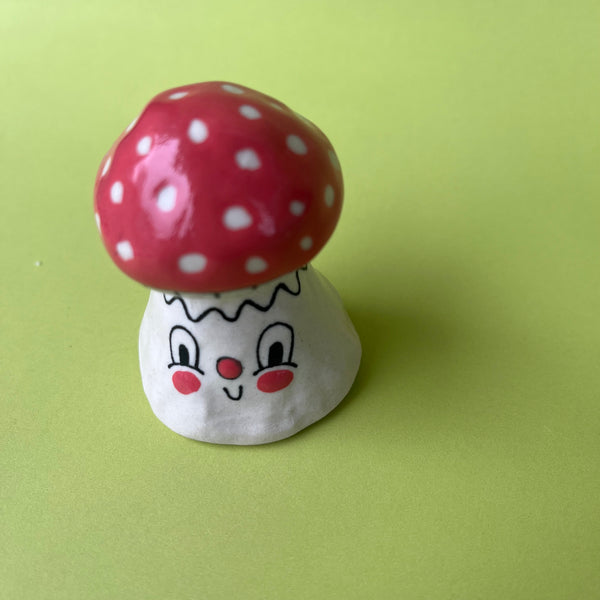 Ceramic Hand Built Bell (mushroom, flower, grave)