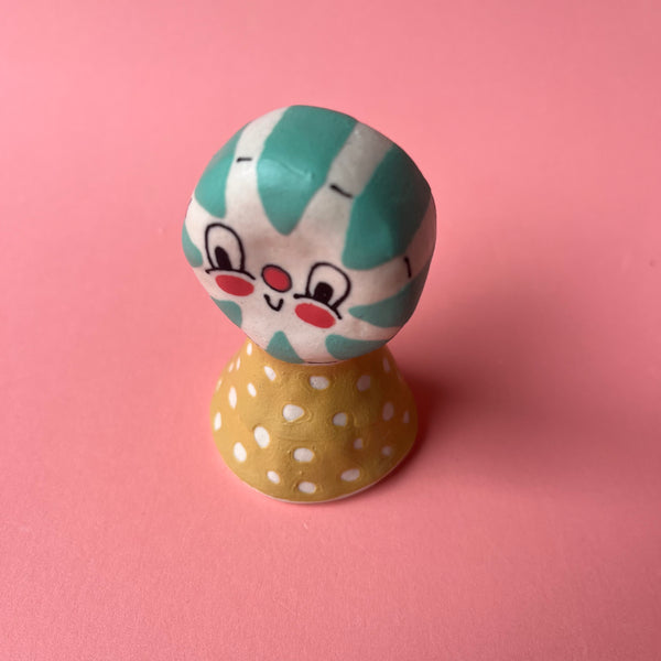 Ceramic Hand Built Bell (peanut, spearmint, snowman)