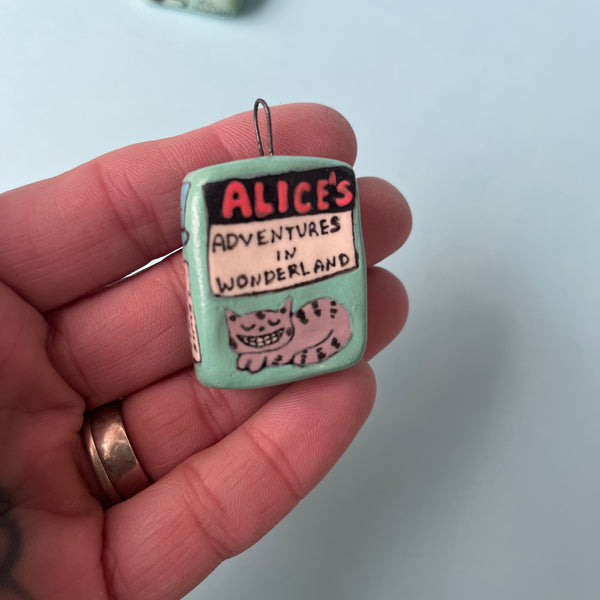 Ceramic Hand Built Book Pendant