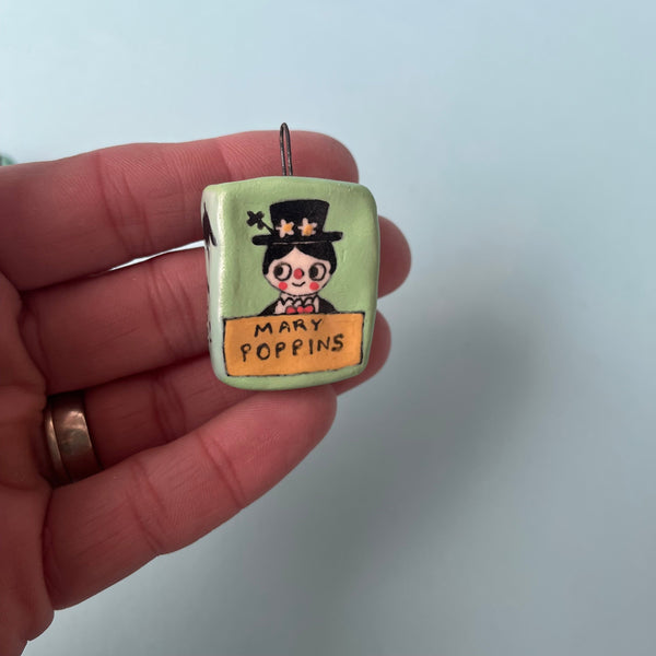 Ceramic Hand Built Book Pendant