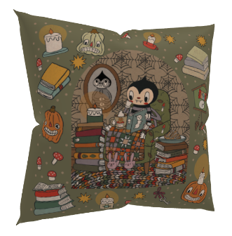 Spooky Books 18x18" Premium Pillow Case CASE ONLY