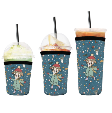 Winter Ice Skater Neoprene Drink Sleeve