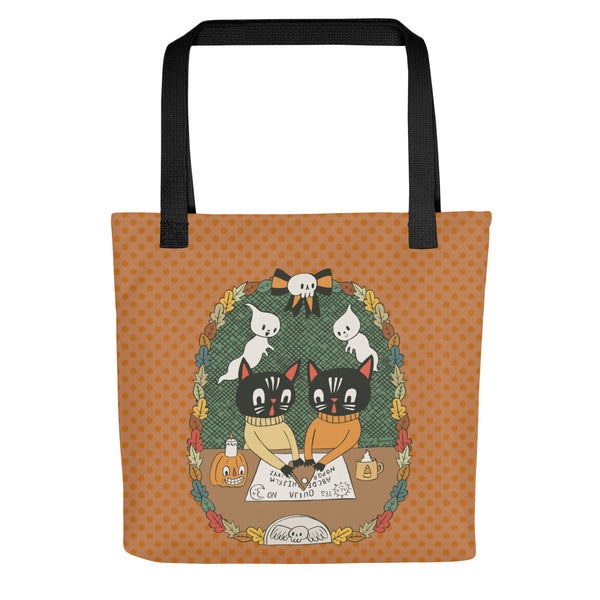 Ouija Cats Halloween Tote Bag 15x15"