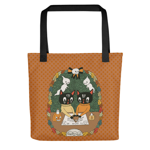 Ouija Cats Halloween Tote Bag 15x15"