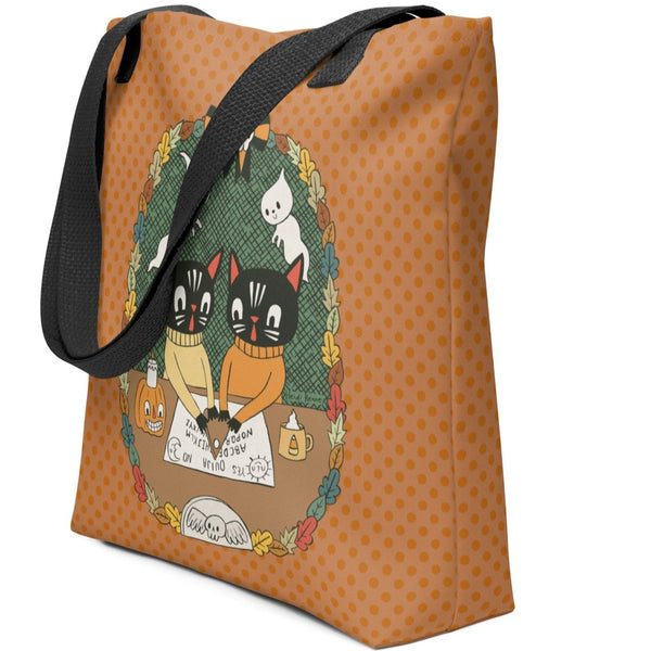 Ouija Cats Halloween Tote Bag 15x15"