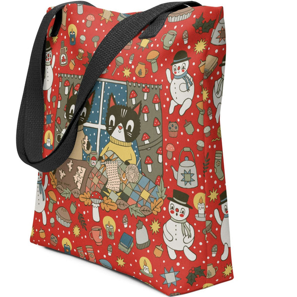 Winter Cats Tote Bag 15x15"