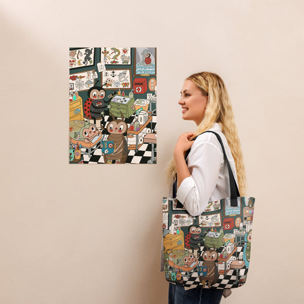 Tattoo Shop Tote Bag 15x15"