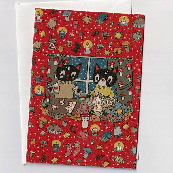 Winter Cats Greeting Card