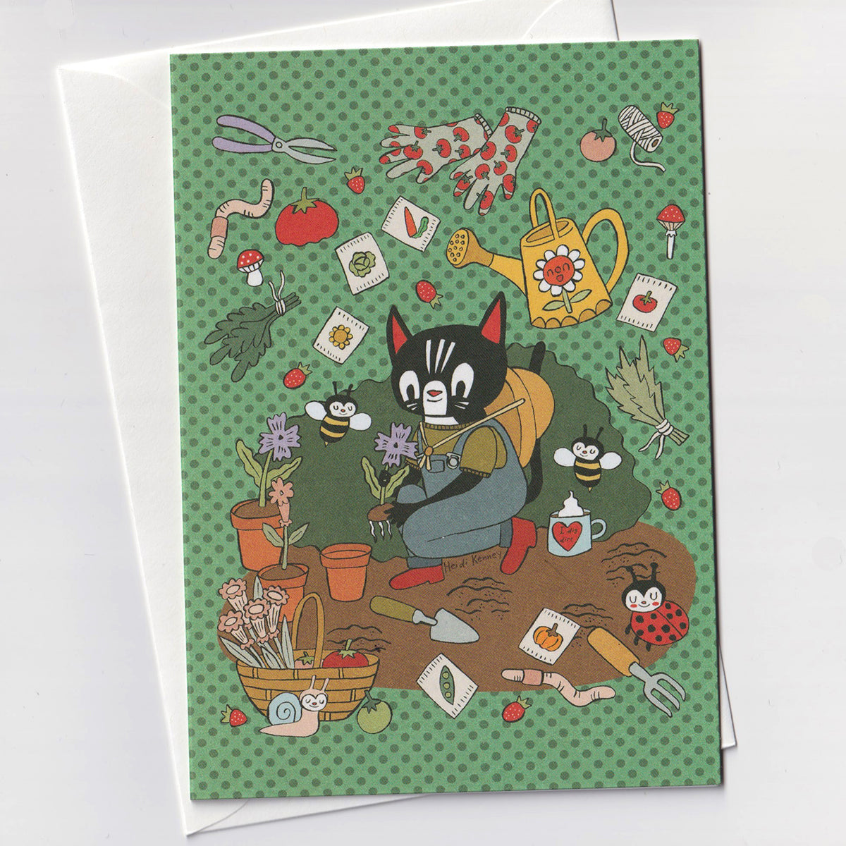 Garden Cat Greeting Card