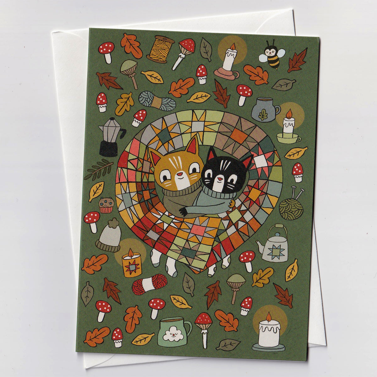 Quilt Cats Greeting Card