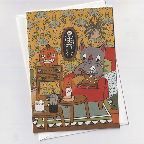 Halloween Crafts Bat Greeting Card