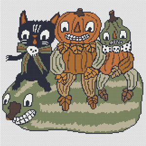 Pumpkin Pals Cross Stitch Pattern (digital download)