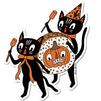 Halloween Band Cat Sticker 3"