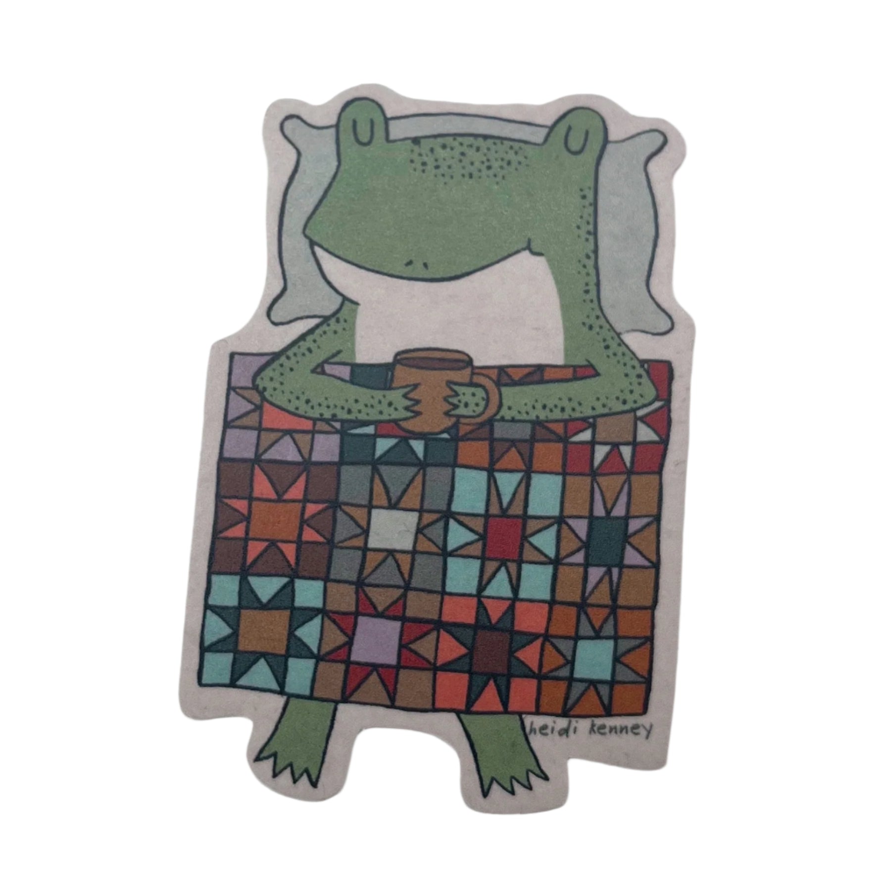 Quilt Frog Sticker 3"