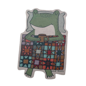Quilt Frog Sticker 3"