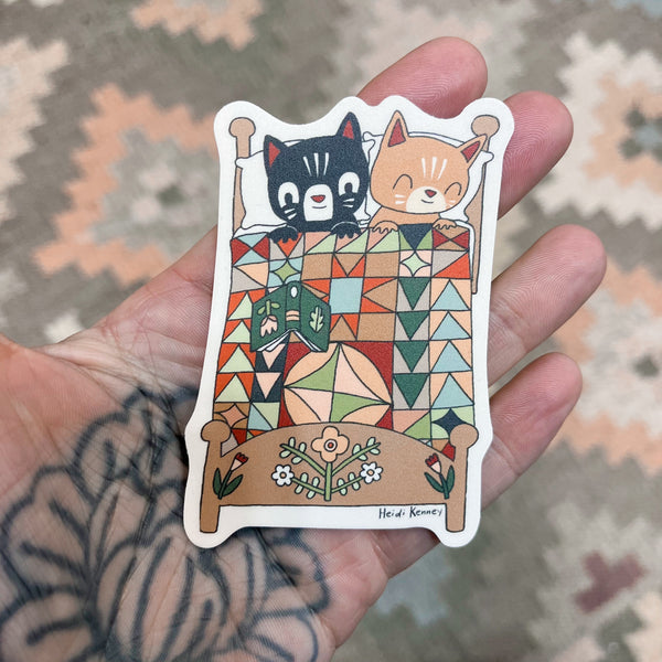 Cozy Cats Sticker 3.5"