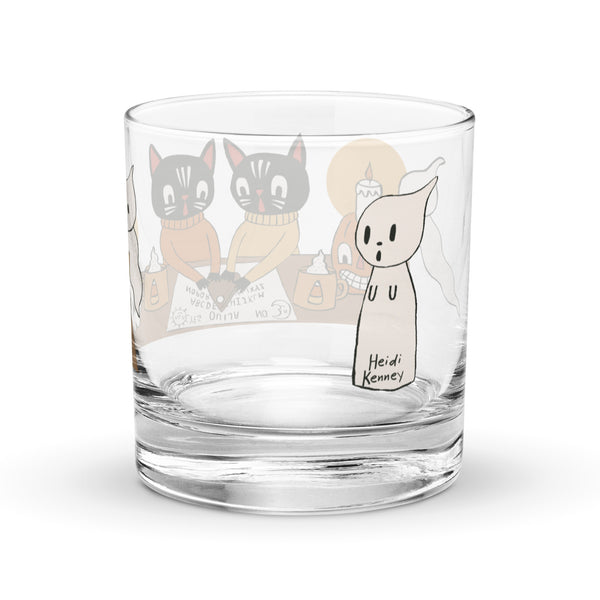 Ouija Cats Rocks Glass