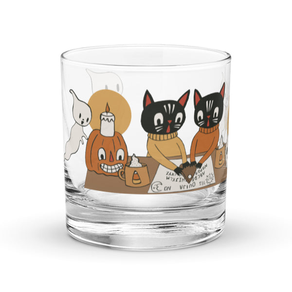 Ouija Cats Rocks Glass