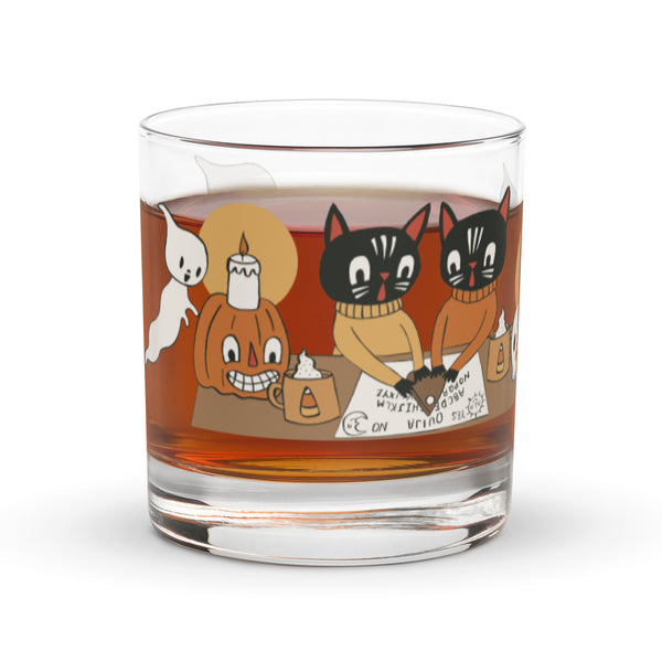 Ouija Cats Rocks Glass