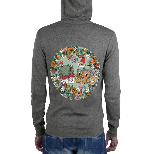 Forest Gnomes Double Sided Light Unisex Zip Hoodie