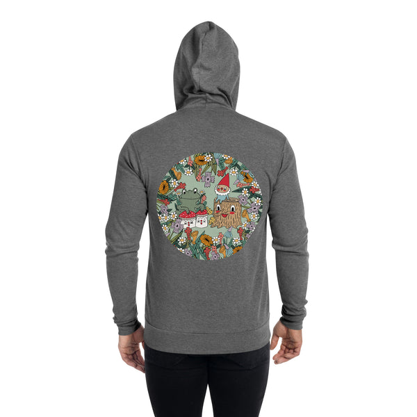 Garden Gnomes Unisex Zip Hoodie (lighter weight)