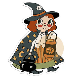 Halloween Witch Glow Sticker 3"
