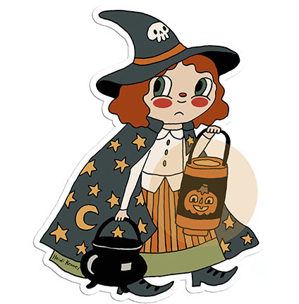 Halloween Witch Glow Sticker 3"