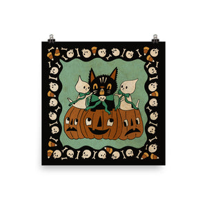 Halloween Cat Print 12"x12"