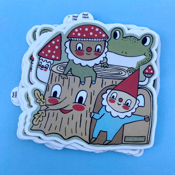 Forest Gnomes Sticker 4" across