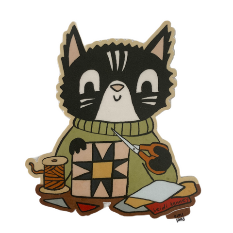 The Quilter 4" Cat Sticker