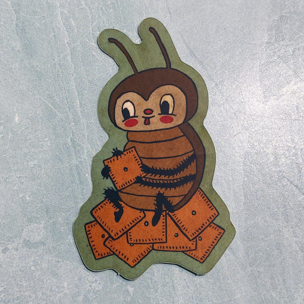 Cockroach With Cheez-it’s Sticker 3”