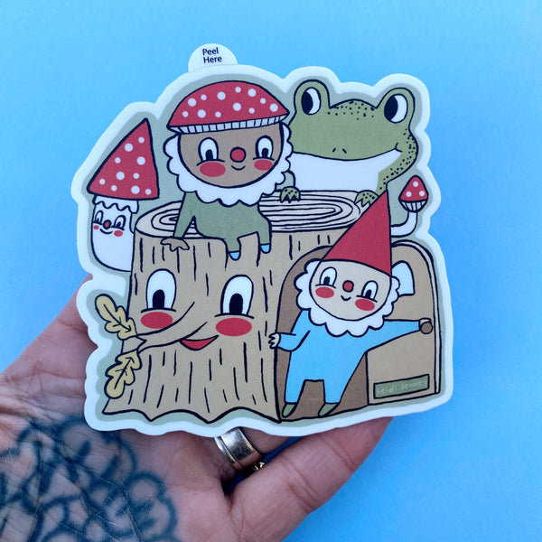 Forest Gnomes Sticker 4" across